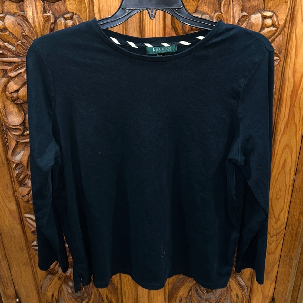 EUC Lauren Ralph Lauren black knit top size 2X